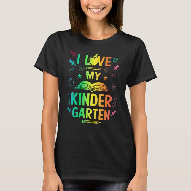 I Kärlek My Kindergarten Back to school Lacher Stu T Shirt (Framsida)