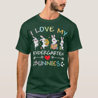 I Kärlek My Kindergarten Bunnies Påsk Rabbits Teac T Shirt