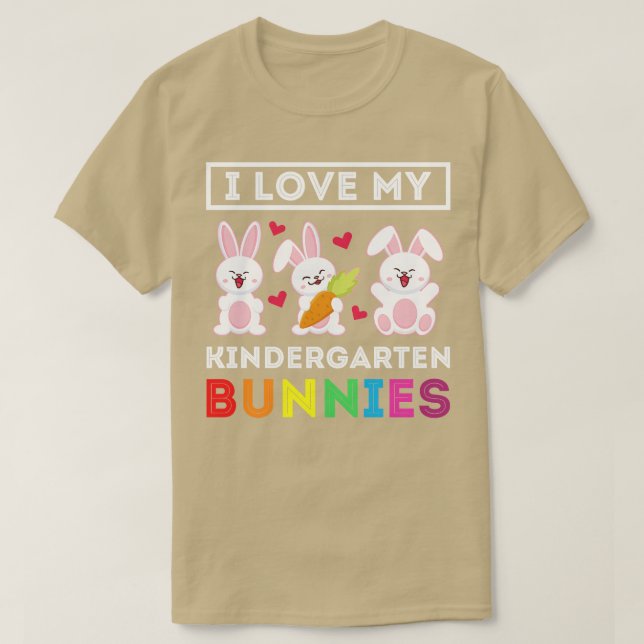 I Kärlek My Kindergarten Bunnies Teacher Påsk Bunn T Shirt (Design framsida)
