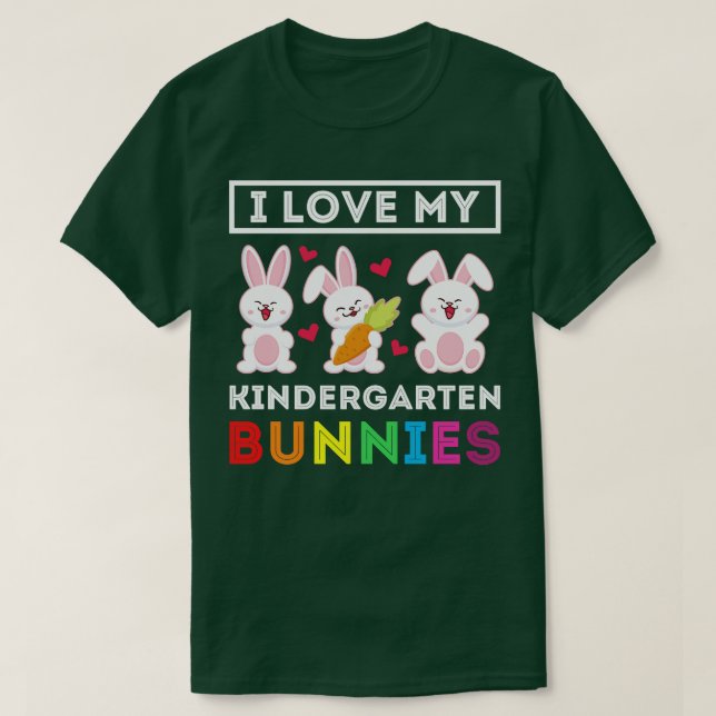 I Kärlek My Kindergarten Bunnies Teacher Påsk Bunn T Shirt (Design framsida)