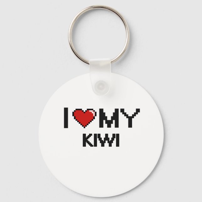 I Kärlek My Kiwi Digital design Nyckelring (Framsida)
