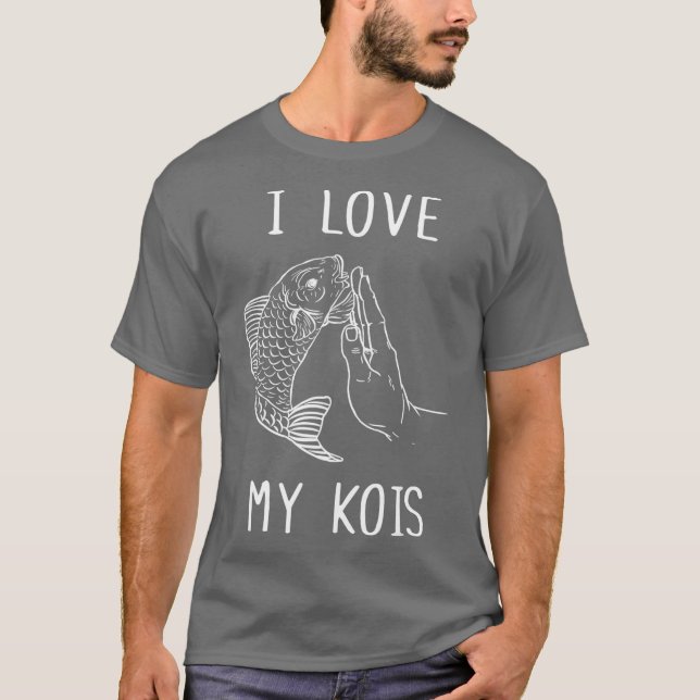 I Kärlek My Kois Koi Pappa Fish Pappa Fisher Angle T Shirt (Framsida)