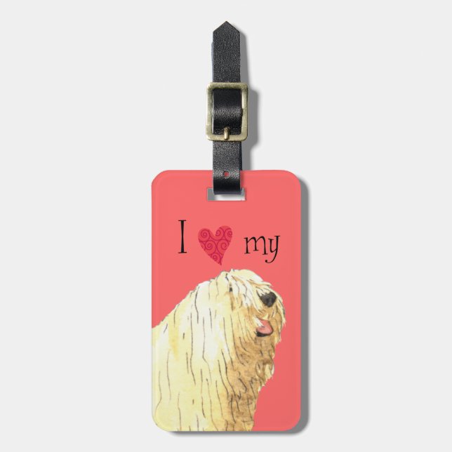 I Kärlek my Komondor Bagagebricka (Vertikal Framsida)