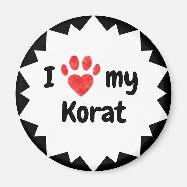 I Kärlek My Korat Cat Magnet (Framsidan)
