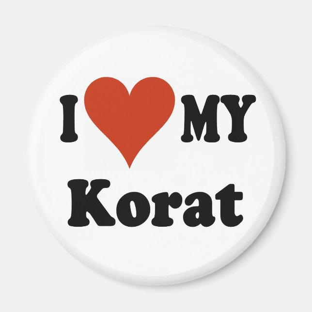 I Kärlek My Korat Cat Merchandise Magnet (Framsidan)