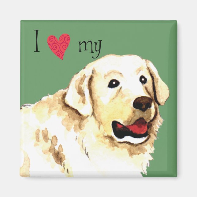 I Kärlek my Kuvasz Magnet (Framsidan)