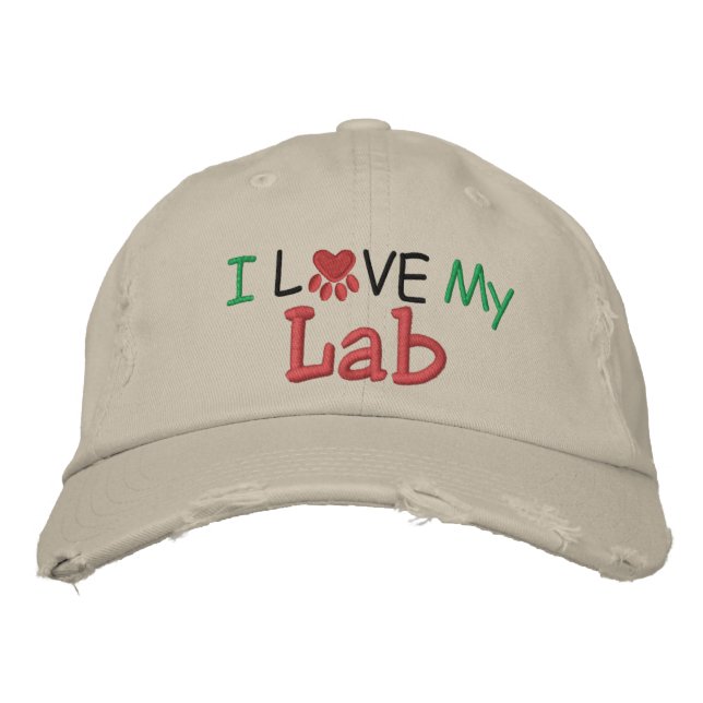I Kärlek MY Lab! Broderad Keps (Framsida)