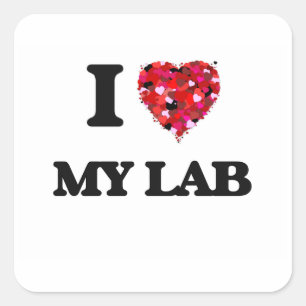 I Kärlek My Lab Fyrkantigt Klistermärke