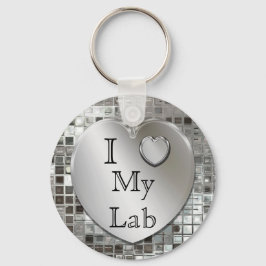 I Kärlek My Lab Hjärtnyckelring Nyckelring