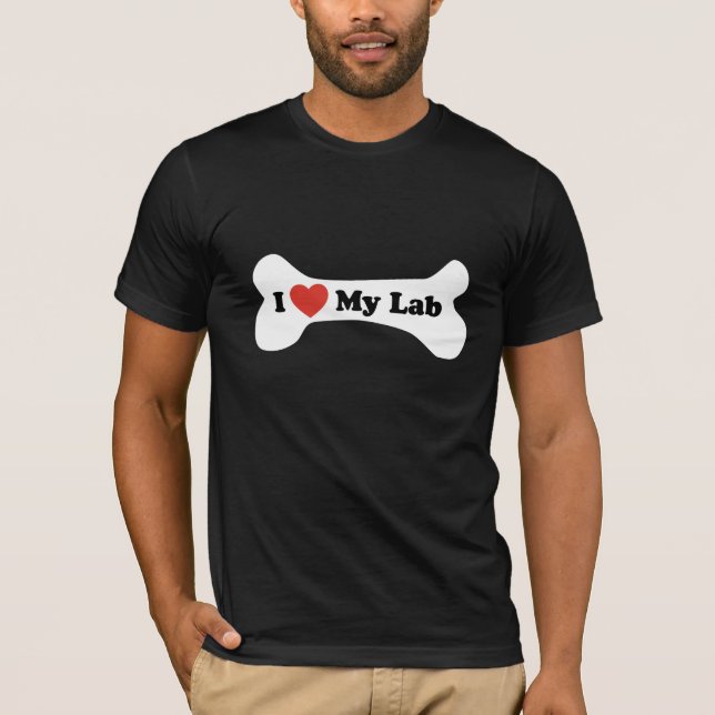 I Kärlek My Lab - Hund Bone Tee (Framsida)