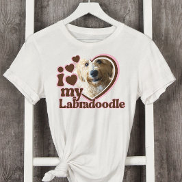 I Kärlek My Labradoodle Anpassningsbar Rosa Heart T Shirt
