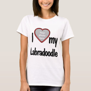I Kärlek My Labradoodle - Cute Red Heart Photo Ram T Shirt