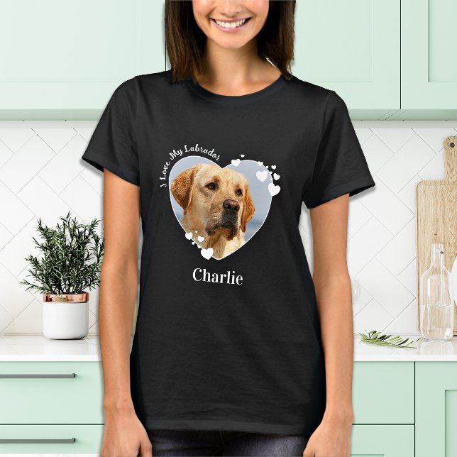 I Kärlek My Labrador Anpassningsbar Cute Heart Pet T Shirt (Skapare uppladdad)