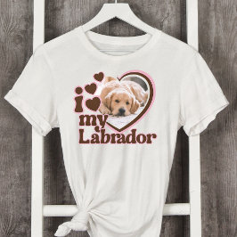I Kärlek My Labrador Anpassningsbar Rosa Heart Pho T Shirt