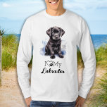 I Kärlek My Labrador - Cute Puppy Hund T-shirt<br><div class="desc">Vi presenterar perfekten som tillägg till någon hund älskare-garderob! Vår t-shirt "I Kärlek My Labrador" har en enastående vattenfärgsbild av en svart labraor-hämtningsvalp, komplett med ett sött och modernt hjärta- och tassformat. Oavsett om du är stolt över hund mamma eller hund är den här skjortan perfekten för att visa kärlek...</div>