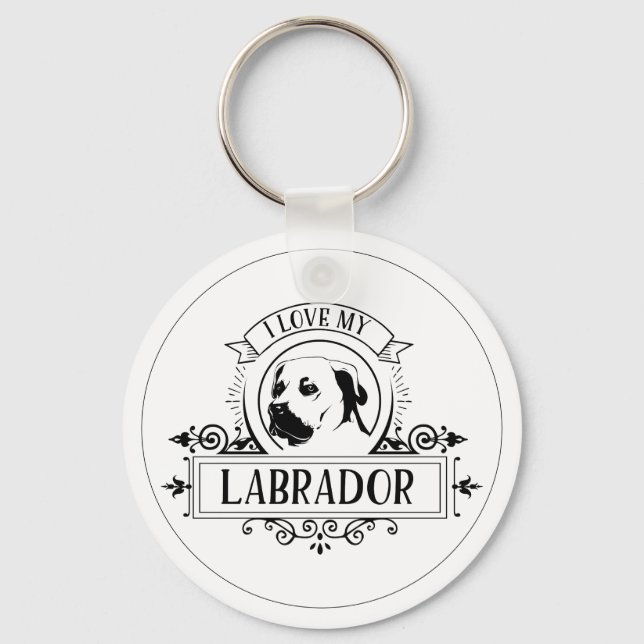I Kärlek My Labrador Keychain Nyckelring (Framsida)