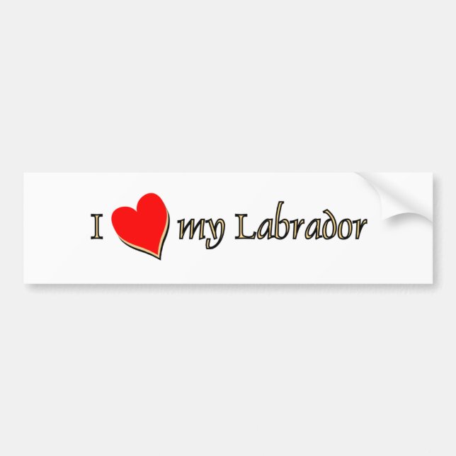 I Kärlek My Labrador Red Heart Bildekal (Framsidan)