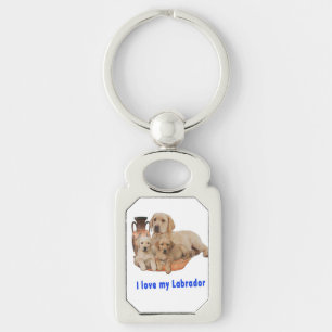 I Kärlek my Labrador Rektangulärt Silverfärgad Nyckelring