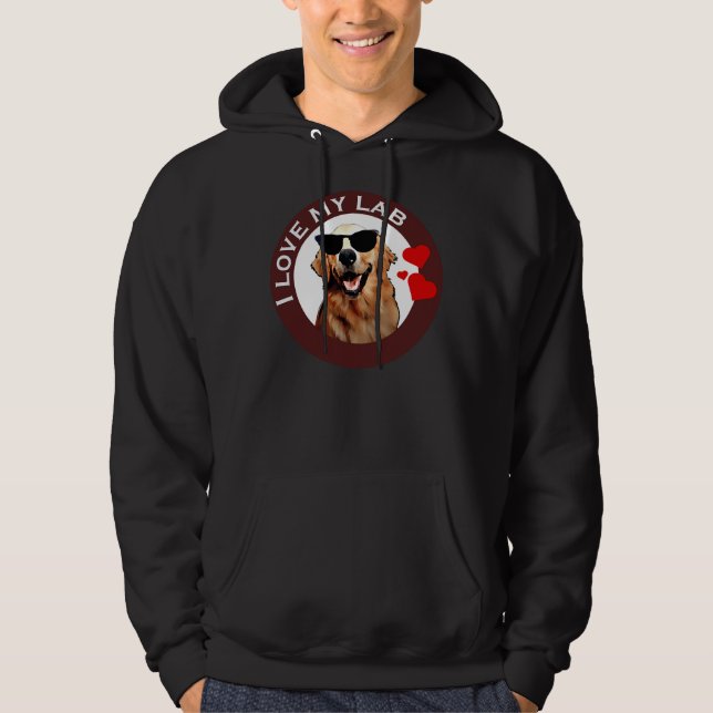 I Kärlek My Labrador Retriever Brown Hoodie (Framsida)