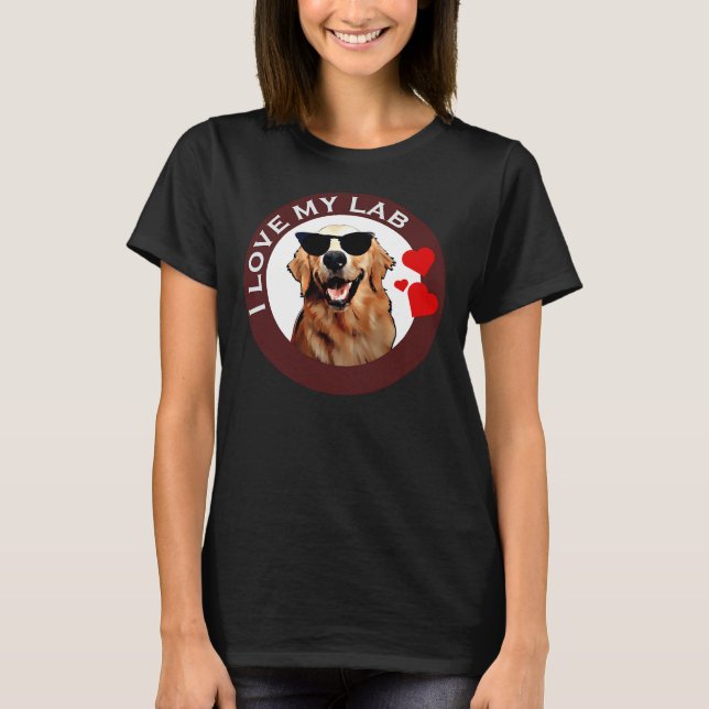 I Kärlek My Labrador Retriever Brown T Shirt (Framsida)