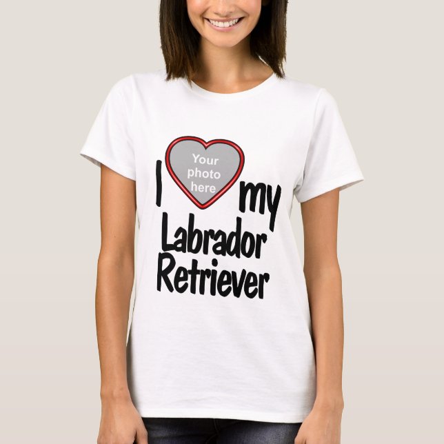 I Kärlek My Labrador Retriever Cute Red Heart Phot T Shirt (Framsida)