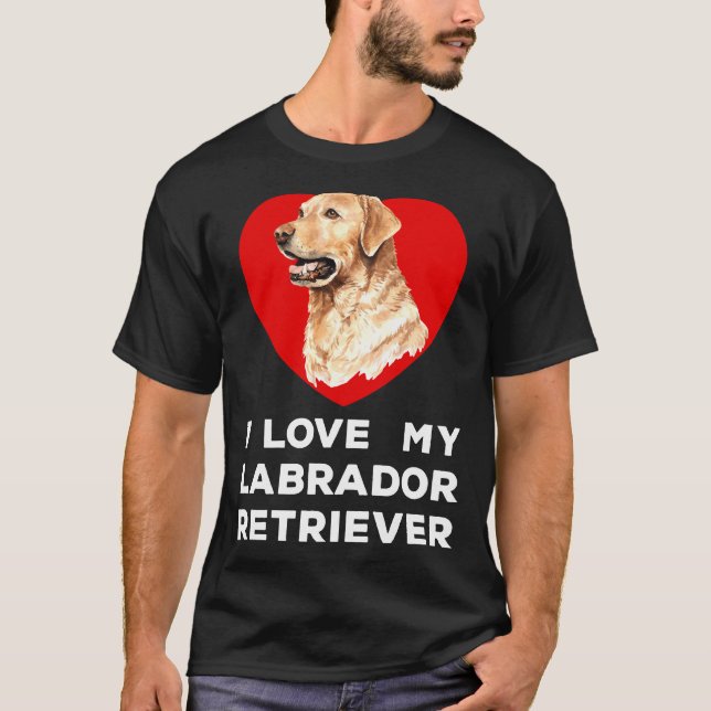 I Kärlek My Labrador Retriever Hund T Shirt (Framsida)