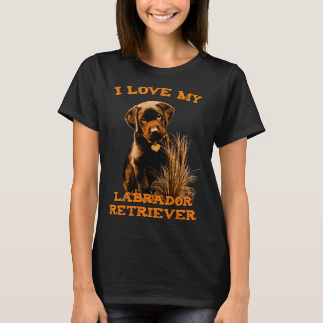 I Kärlek My Labrador Retriever T Shirt (Framsida)