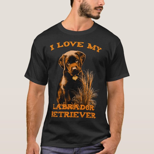 I Kärlek My Labrador Retriever T Shirt (Framsida)