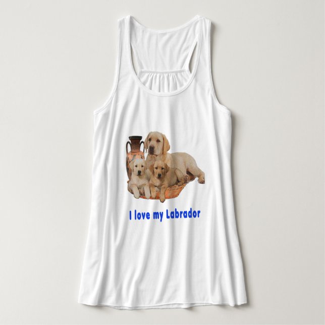 I kärlek My Labrador t-shirts Linne Med Racerback (Design framsida)