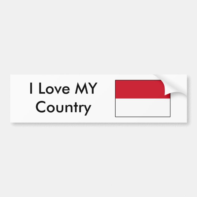 I Kärlek MY Land Indonesien Flagga Bildekal (Framsidan)
