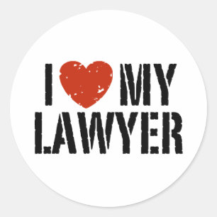 I Kärlek My Lawyer Runt Klistermärke