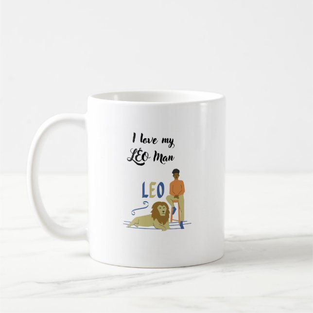 I Kärlek My Leo Man Kaffemugg (Vänster)