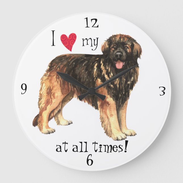 I Kärlek my Leonberger Stor Klocka (Framsida)