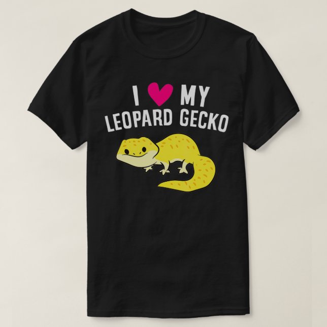 I Kärlek My Leopard Gecko Cute Leopard Lizard T Shirt (Design framsida)