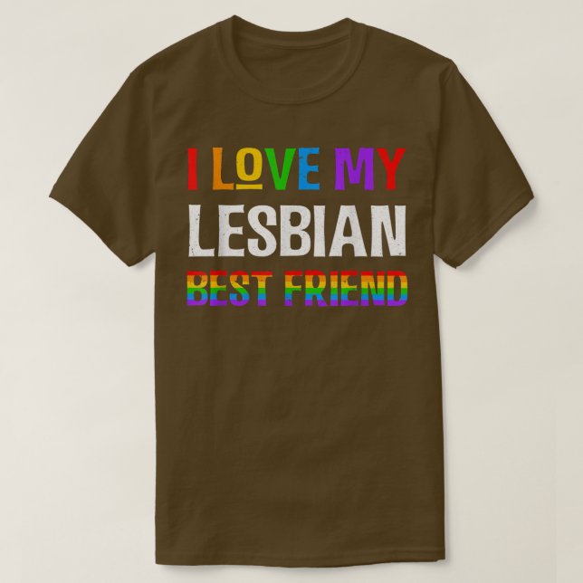 I Kärlek My Lesbisk Best Friend Rainbow LGBQT Gay  T Shirt (Design framsida)