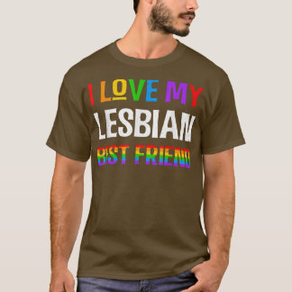 I Kärlek My Lesbisk Best Friend Rainbow LGBQT Gay T Shirt