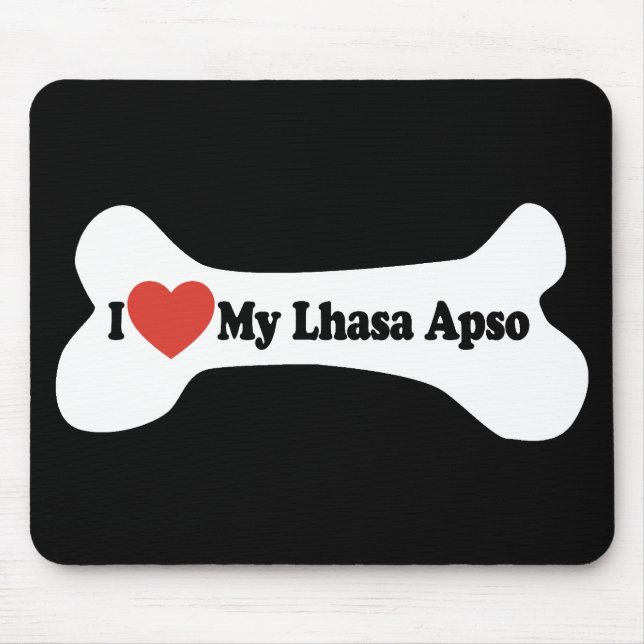 I Kärlek My Lhasa Apso - Hund Bone Musmatta (Framsidan)