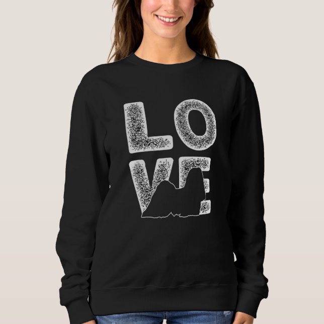 I Kärlek My Lhasa Apso Hund Tema Design T Shirt (Framsida)
