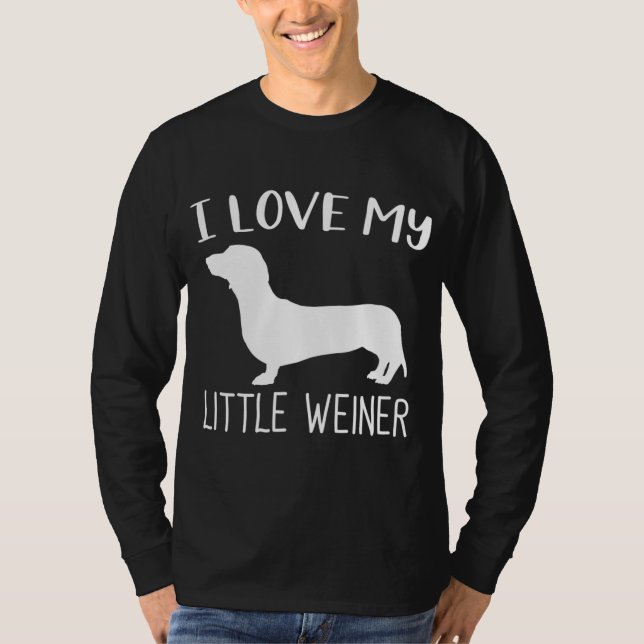 I Kärlek My Little Weiner Dachshund Hund älskare F T Shirt (Framsida)