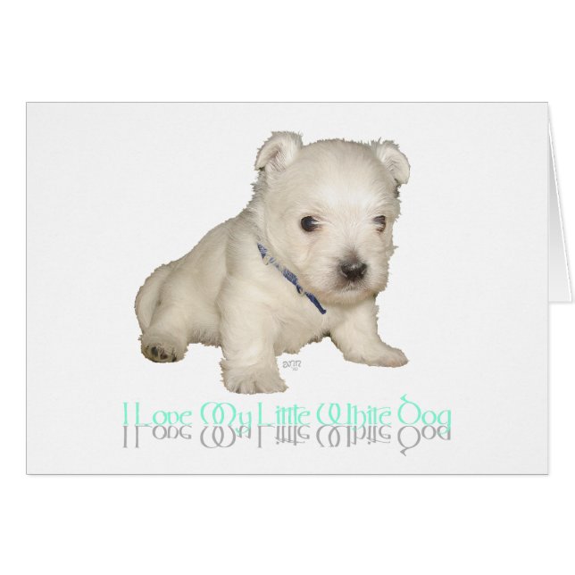 I Kärlek My Little White Hund - Westie Puppy Hälsningskort (Framsidan Horizontal)