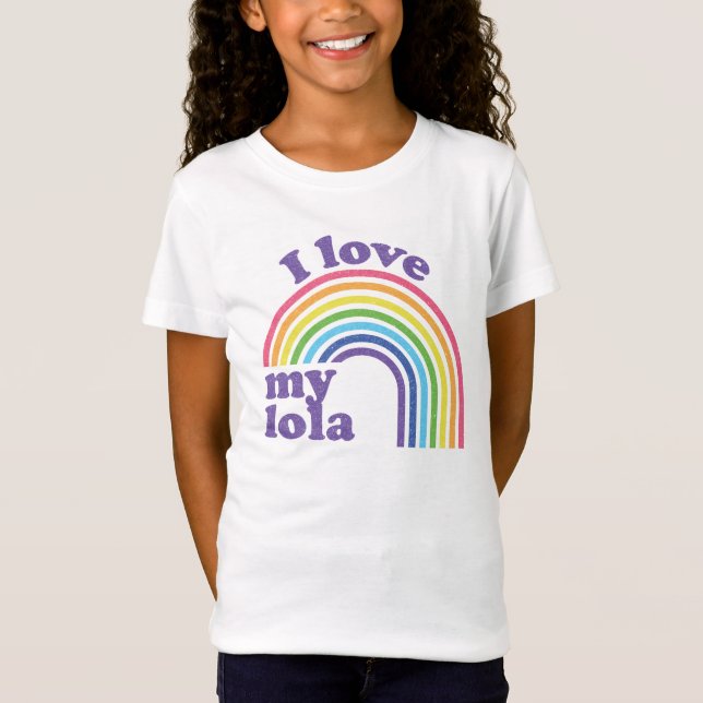 I Kärlek My Lola - Cute Rainbow T Shirt (Framsida)