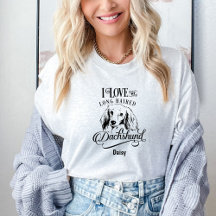 I Kärlek My Long Hair Dachshund Anpassade T-Shirt