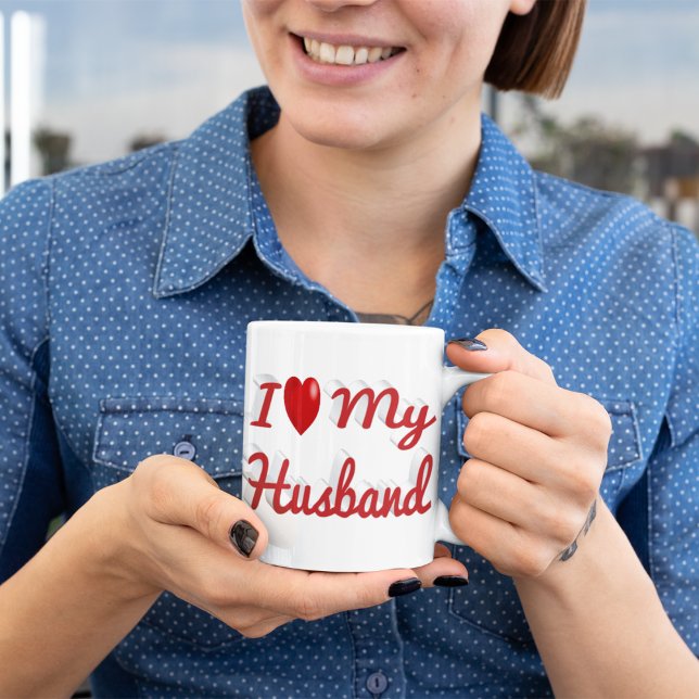 I Kärlek My Make söt röd text Kaffemugg (Skapare uppladdad)