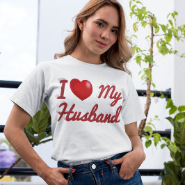 I Kärlek My Make söt röd text T Shirt