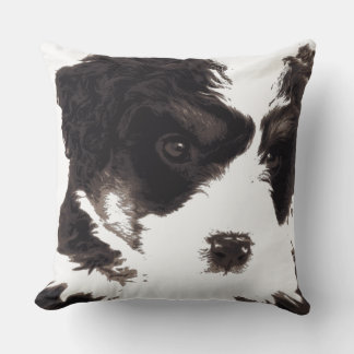 I Kärlek My Maltese Black and White Puppy Hund Kudde