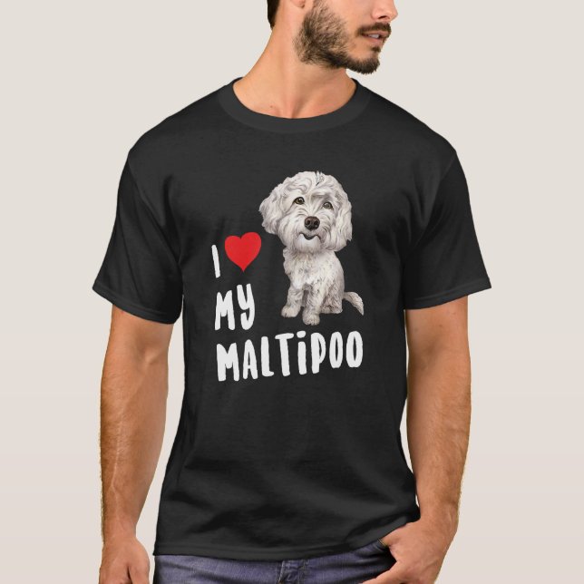 I Kärlek My Maltipoo Perfekt Funny Cute Hund T Shirt (Framsida)