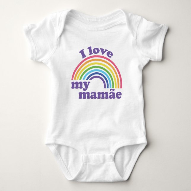 I Kärlek My Mamãe - Cute Rainbow T Shirt (Framsida)