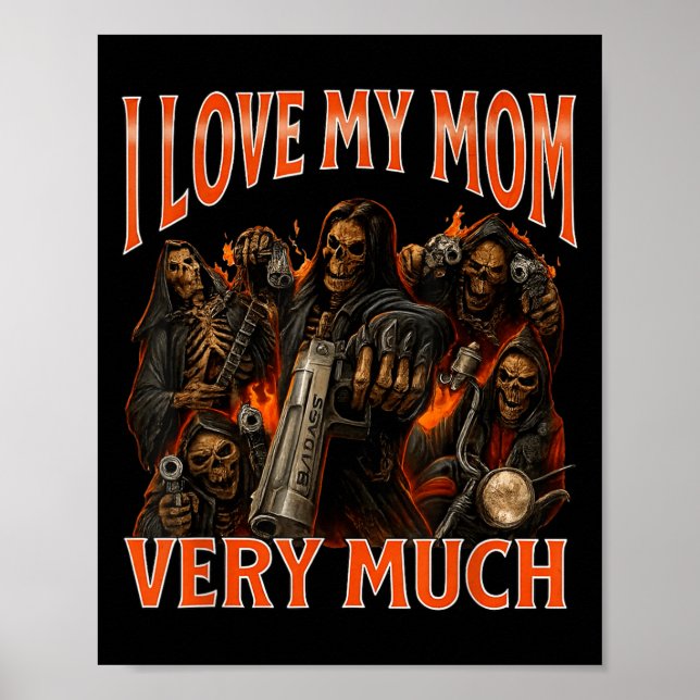 I Kärlek My Mamma är mycket lustigt Skeleton Memin Poster (Framsidan)