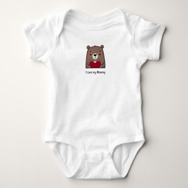 I Kärlek My Mamma, Brown Bear Anpassningsbar T Shirt (Framsida)