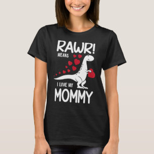 I Kärlek My Mamma Kids Cute Mors dag Dinosaur Wit T Shirt